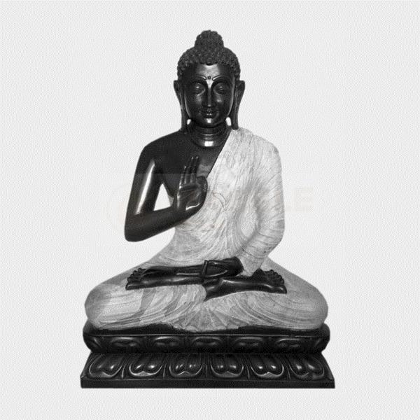 Black Marble Buddha Statue