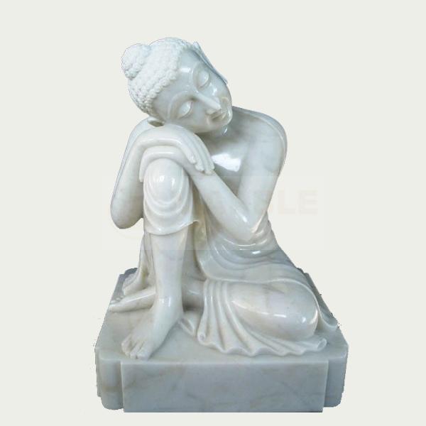 White Resting Buddha Statue